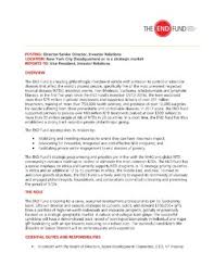 This is a free job description for a senior project manager. Director Senior Director Investor Relations The End Fund
