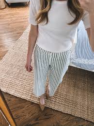 7 Cute Pairs Of J Crew Pants 40 Percent Off Kelly In The City In 2020 Stripe Pants Outfit Jcrew Striped Pants Preppy Outfits
