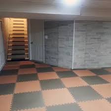 Can you lay vinyl tile on basement floor? Budget Basement Flooring Ideas Foam Rubber Carpet Tiles Rolls