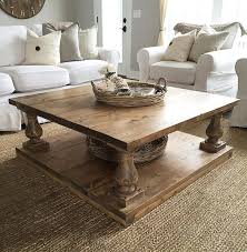 Large Square Rustic Baluster Wide Plank Coffee Table Large Square Coffee Table Coffee Table Coffee Table Farmhouse