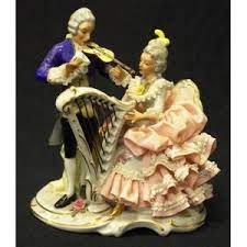 Antique sitzendorf dresden lace porcelain figurine. Dresden Porcelain Germany Figures And Groups Price Guide And Values