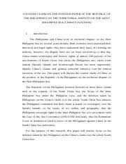 Tensions between china and both the philippines and vietnam have recently cooled, even as china increased its military activity in the south china sea by conducting a series of naval maneuvers and exercises in march and april 2018. Position Paper Law 116 Legal Research And Thesis Writing Positive Position Of China In The West Philippine Sea Position Paper I Introduction The Course Hero
