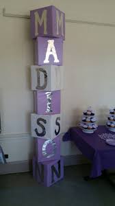 Name Blocks For My Baby Shower Baby Shower Treats Baby Shower Purple Baby Shower Princess