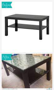 Ikea Hack Lack Coffee Table Resurfaced Using Smart Tiles From Home Depot And Glass Optional