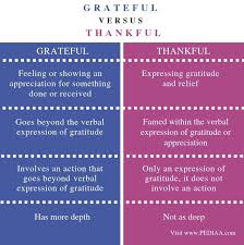 Difference Between Grateful And Thankful Comparison Summary Language Acquisition Mental And Emotional Health Emotions