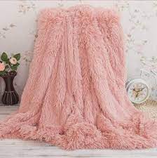 How to make a diy cozy faux fur throw blanket. Waterproof Polyester Pink Throw In 2021 Fluffy Blankets Pink Blanket Decorative Throws Blanket