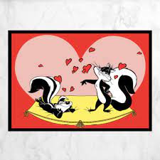 Pepe Le Pew and Penelope in Love Magnet or Print Free Gift - Etsy Canada