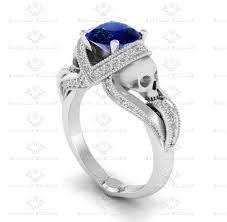 Aphrodite Alexandrite Sterling Silver Skull Engagement Ring Skull Engagement Ring Diamond Skull Skull Wedding Ring