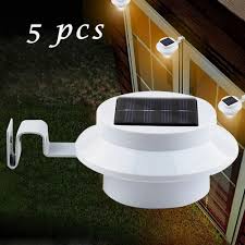 5パックまたはポータブルledソーラー樋ユーティリティライト永久用ハウス フェンス庭小屋歩道どこでもソロルpjw Solar Fence Lights Solar Lights Garden Outdoor Solar Lights