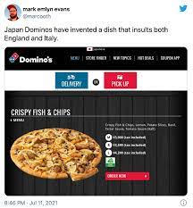 domino s japan apologizes for fish and chips pizza that insults both england and italy with free pizza offer japan today
