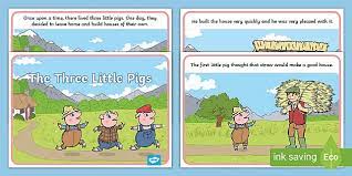 I simply wanted to show my students a version of this story where it is read well and has moving pictures. Three Little Pigs Sequencing Story Cards Primary English
