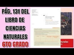 Libros de ciencias naturales y tecnología. Pag 131 Del Libro De Ciencias Naturales Sexto Grado Youtube