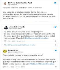 Piden el nobel de literatura para bad bunny y twitter reacciona de forma hilarante muy fan la red social se ha llenado de mensajes analizando el contenido literario de sus letras, y son para. Fanaticos Proponen A Bad Bunny Para Nobel De Literatura Tras Analizar Sus Canciones Deguate Com