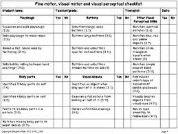 Checklist For Ages 2 5 5 Fine Motor Visual Motor Self Help Milestones Ot