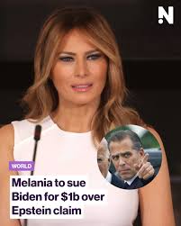 Joe Biden's son Hunter has made damning claims about Jeffrey Epstein,  Donald Trump and Melania Trump, but the US First Lady is having none of it,  and is threatening big legal action.