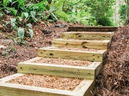 You can build stairs on a steep slope by measuring the rise and run of the slope to figure out how many steps you need. How To Build Outdoor Wood Steps How Tos Diy