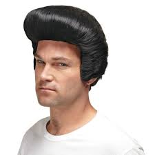 Men S 50s Black Pompadour Wig Oriental Trading Mexican Hairstyles Straight Brunette Hair Oval Face Hairstyles
