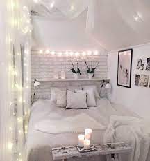 Cute But Im Not Sure Girls Can Last In All White White Bedroom Decor Small Bedroom Decor Romantic Bedroom Lighting