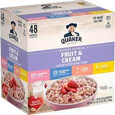 2,000 calories a day is used for general nutrition . Amazon Com Quaker Instant Oatmeal Fruit And Cream 4 Flavor Variety Pack Individual Packets 48 Count