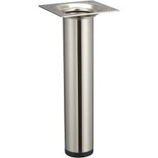 Pied Meuble Cylindrique Fixe Acier Brosse Gris 15 Cm Leroy Merlin