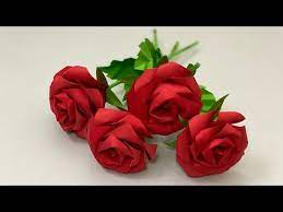 Paper Flowers Very Easy Paper Rose Flower Rose Flowers Paper Craft Paper Craft Flowers Youtube Paper Roses Flower Crafts Paper Flowers