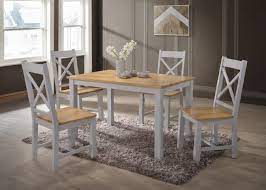The dining room is where we celebrate! Rochester Dining Set With 4 Chairs Grey Oak