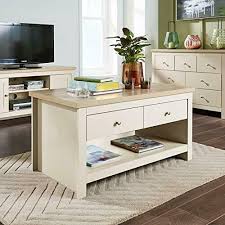 Abbey light oak coffee table £169.95. Tables Two Drawer Cream Coffee Table Furniture With Solid Oak Top And Shelf Home Furniture Diy