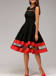 Women S 2020 Plus Size Cocktail Party Slim Sheath Dress Striped Solid Colored Color Block Spring Black Navy Blue S M L Xl Vestidos Vestidos Estilosos Vestidos Bonitos