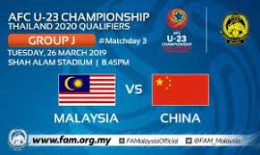 Match highlight malaysia (2) vs china (2) afc u23 championship qualifying 26/03/2019 shah alam stadium selangor, malaysia. Live Streaming Malaysia Vs China Kelayakan Afc B 23 26 Mac 2019 Area Sukan