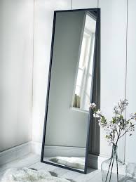 It has a mirror trim of a simple white line with a black mirror cover. Aria Full Length Mirror Full Length Mirrors Free Standing Mirrors Bedroom Mirror Mirror Without Frame Mirrors Uk Full Length Mirror