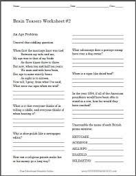 Thankfully, the utilization of activity coordinator textbooks, that are very expensive, is already replaced by free printable brain teasers adults. Brain Teasers Worksheet 2 Student Handouts