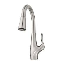 Choosing a kitchen faucet is easier than you might think. Pfister Clarify Single Handle Pull Down Sprayer Kitchen Faucet With Ge Filtration System In Stainless Steel F 529 Fcys The Home Depot
