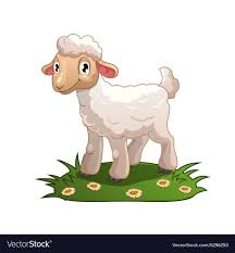 Little Cartoon White Lamb Vector Image On Vectorstock Vector Images Cartoon Vector Free