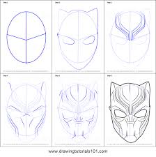 How To Draw Black Panther Mask Printable Step By Step Drawing Sheet Drawingtutorials101 Com Black Panther Drawing Black Panther Art Marvel Drawings