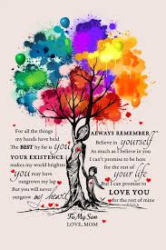Transforming a boy into a responsible man is one of the. Gift For Son From Mom Colorful Tree Framed Canvas Ms003 My Children Quotes Daughter Quotes Canvas Gift