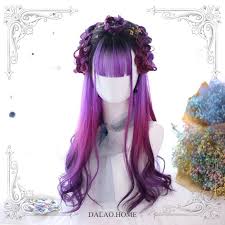 Black And Purple Wig 25 Inch Purple Wig Black Gradient Purple Wig Long Curly Etsy Long Hair Styles Hair Styles Curly Hair Styles