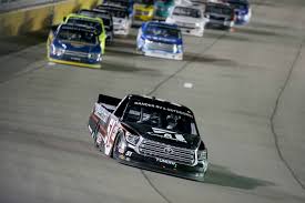 Nascar track times are generally measured in average speed over a given number of laps rather than lap time as in formula 1. Kyle Busch 51 Pulls Away From The Pack After A Re Start In The Strat 200 Nascar Truck Series Las Vegas Review Journal