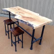 Live Edge Pub Table With Distillery Stools Pub Table Bar Table Live Edge Dining Table