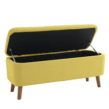 Habitat Jacobs Saffron Yellow Upholstered Storage Bench Qvc Uk