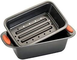 Amazon Com Rachael Ray Oven Lovin Non Stick 2 Piece Meatloaf Pan Set Orange Loaf Pans Kitchen Dining Meatloaf Pan Rachael Ray Meatloaf