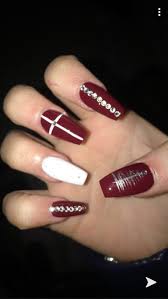 Long professional gel nails and great sheer black lace nail design uñas de color rojo c. Acrylic Nails For Every Week Of The Year Photo Party London