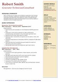 When the gentleman came out to do the onsite inspection and provide me with the results and options, it was a no pressure sales approach. Generator Technician Resume Samples Qwikresume