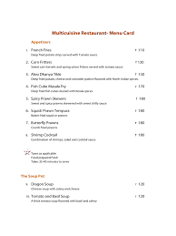 This indian food guide is a cheat sheet for indian restaurant menus. Menu Card Template 3 Free Templates In Pdf Word Excel Download