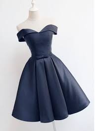 Beautiful Navy Blue Short Off Shoulder Sweetheart Party Dress Navy Blue Party Dress Homecoming Dresses Vestidos De Damas Xv Vestidos De Fiesta Vestidos Para Adolecentes