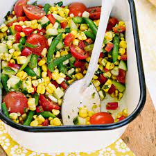 Summer Garden Salad With Basil Vinaigrette Recipe Garden Salad Recipe Fresh Basil Recipes Summer Salad Recipes