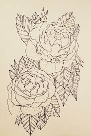 Flowers are the most requested, most loved, and most admired tattoo designs even the time the art and business just started. Wonderful Black Outline Two Peony Flowers Tattoo Stencil Flower Outline Tattoo Flower Outline Flower Tattoo Sleeve