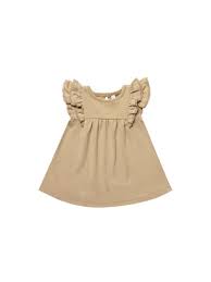 quincy mae organic flutter dress honey baby girl dresses