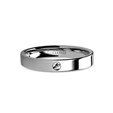 Hanover Jewelers Jurassic Park T Rex Dinosaur Logo Laser Engraved Tungsten Ring 4 Mm Tungsten Wedding Rings Ruby Engagement Ring Wedding Rings