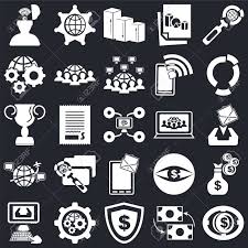 set of 25 icons such as coin exchange shield settings computer