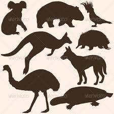 Vector Set Of Australian Animals Silhouettes Animal Silhouette Australian Animals Australia Animals